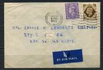 Великобритания 1943 г. • GB# 467,475 • 3 d. и 1 sh. • на конверте в воинскую часть армии США • авиапочта • Used VF