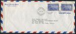 Багамы 1949 г. • GB# 183 • 3 d. • 2 марки на конверте Нассау-Нью-Йорк • Used ХF