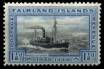 Фолклендские о-ва 1933 г. • Gb# 129 • 1 ½ d. • 100-летие Британской администрации • китобойное судно "Бренсфилд" • MNH OG XF ( кат.- £22+ )