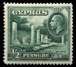 Кипр 1934 г. Gb# 134 • ½ pi. • Георг V основной выпуск • мраморный форум(Саламин) • MH OG XF ( кат.- £2.00 )
