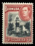 Бермуды 1938-1952 гг. • Gb# 114 • 3 d. • Георг VI основной выпуск • маяк Дэвида • MNH OG XF ( кат.- £40 )