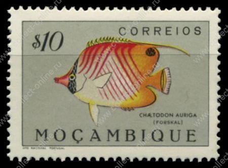 Мозамбик 1951 г. SC# 333 • 10 c. • Рыбы • Нитеперая рыба-бабочка • MNH OG XF