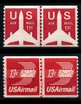 США 1971-73 гг. SC# C82-3 • 11 и 13 c. • Символы авиапочты • из рулона • авиапочта • MNH OG XF • полн. серия • пары