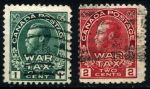 Канада 1915 г. SC# MR1-2 • 1 и 2 c. • военный налог • Георг V • фискальный выпуск • Used VF