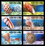 Папуа-Новая Гвинея 2004 г. SC# 1148-53 • Морские раковины • MNH OG XF • полн. серия ( кат.- $18 )