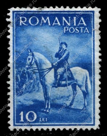 Румыния 1932 г. SC# 416 • 10 L. • Король Кароль II на лошади • Used F-VF