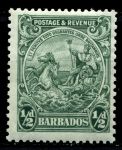 Барбадос 1925-1935 гг. • Gb# 230a • ½ d. • основной выпуск • "Правь Британия" • перф. 13½x12½ • MH OG VF ( кат.- £9- )