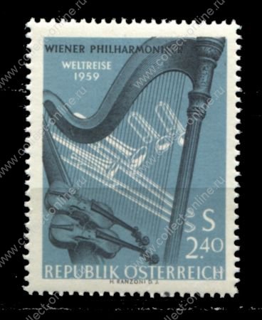 Австрия 1959 г. Mi# 1051 • 2.40 s. • Венская Филармония • MNH OG VF