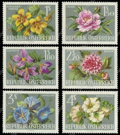 Австрия 1964 г. • Mi# 1145-50 • 1 - 4 s. • полевые цветы • полн. серия • MNH OG VF ( кат. - €3.50 )