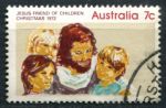 Австралия 1972 г. • SC# 539 • 21 c. • Рождество • Иисус - друг детей • Used F-VF