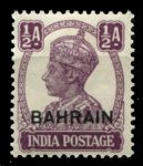 Бахрейн 1942-1945 гг. • Gb# 39 • ½ a. • Георг VI • надп. на м. Индии • стандарт • MH OG VF ( кат.- £6 )