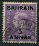 Бахрейн 1948-1949 гг. • Gb# 56 • 3 a. на 3 d. • Георг VI • надп. на м. Великобритании • стандарт • Used F-VF