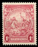 Барбадос 1938-1947 гг. • Gb# 249a • 1 d. • "Правь Британия" • перф. 14 • стандарт • MH OG VF ( кат. - £16 )