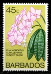 Барбадос 1974-1977 гг. • Sc# 406B • 45 с. • цветы (1-й выпуск) • орхидея фаленопсис • MNH OG VF ( кат.- $8 )