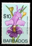 Барбадос 1974-1977 гг. • Sc# 411 • $10 • цветы (1-й выпуск) • орхидеи • MNH OG VF ( кат.- $3 )