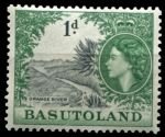 Басутоленд 1954-1958 гг. • Gb# 44 • 1 d. • Елизавета II • основной выпуск • река Оранжевая • MH OG VF