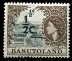 Басутоленд 1961 г. • Gb# 58 • ½ c. на ½ d. • Елизавета II • основной выпуск • надпечатка нов. номинала в центах • MH OG VF