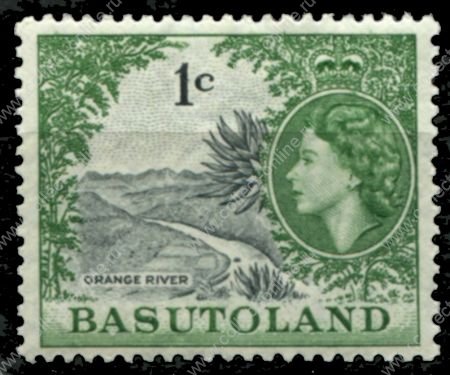 Басутоленд 1961-1963 гг. • Gb# 70 • 1 c. • Елизавета II • основной выпуск • река Оранжевая • MH OG VF