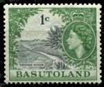 Басутоленд 1961-1963 гг. • Gb# 70 • 1 c. • Елизавета II • основной выпуск • река Оранжевая • MH OG VF