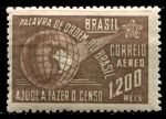 Бразилия 1941 г. • Sc# C43 • 1200 r. • 5-я национальная перепись • карта Южной Америки • авиапочта • MNH OG XF ( кат. - $5+ )