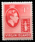 Британские Виргинские о-ва 1938-1947 гг. • Gb# 111 • 1 d. • Георг VI • осн. выпуск • мел. бум. •  MH OG VF ( кат.- £5 )