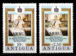 Барбуда 1980 г. • SC# 461-2 • 10 c. и $2.50 • 80-летие Королевы Матери • полн. серия • MNH OG VF ( кат.- $ 3 )