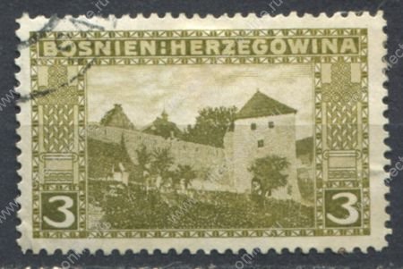 Босния и Герцеговина 1906 г. • SC# 32 • 3 h. • осн. выпуск • ворота города Яйце • Used F-VF