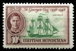 Британский Гондурас 1949 г. • Gb# 170 • 10 c. • 150-летие битвы у рифа св. Георгия • фрегат "Мерлин" • MNH OG VF