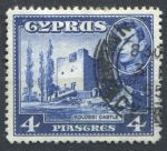 Кипр 1938-1951 гг. • Gb# 156b • 4 pi. • Георг VI • осн. выпуск • Замок Колосси (г. Лимасол) • Used VF