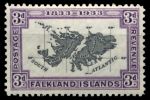 Фолклендские о-ва 1933 г. • Gb# 131 • 3 d. • 100-летие Британской администрации • карта островов • MNH OG VF ( кат.- £28 )
