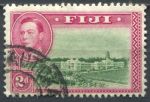 Фиджи 1938-1955 гг. • Gb# 255a • 2 d. • Георг VI • осн. выпуск (1946 г.) • Здание правительства • Used F-VF