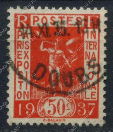 Франция 1936 г. Sc# 318 • 50 c. • Международная выставка в Париже • Used F-VF
