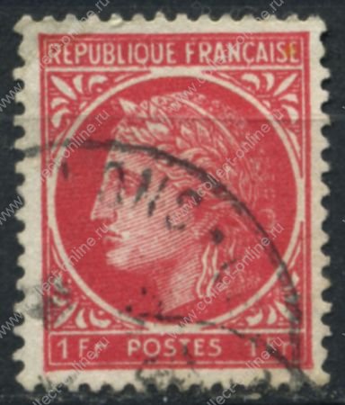 Франция 1945-1947 гг. Sc# 532 • 1 fr. • Церера • стандарт • Used F-VF