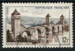 Франция 1955 г. • Mi# 1067 • 12 fr. • Виды и достопримечательности Франции • Мост Валантре • Used VF