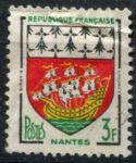 Франция 1954 г. • Mi# 1222 • 3 fr. • гербы французских городов • Нант • стандарт • Used VF