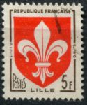 Франция 1954 г. • Mi# 1223 • 5 fr. • гербы французских городов • Лиль • стандарт • Used VF
