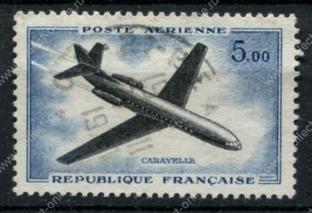Франция 1960 г. • Mi# 1280 • 3 fr. • Французские самолёты • MS-760 "Париж" • авиапочта • Used VF