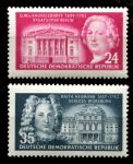 ГДР 1953 г. • Mi# 382-3 • 24 и 35 pf. • Знаменитые немецкие архитекторы • полн. серия • MH OG VF