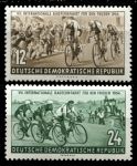 ГДР 1954 г. • Mi# 426-7 • 12 и 24 pf. • Международная велогонка мира 1954 • полн. серия • MH OG VF