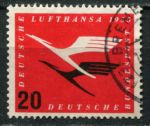 Германия • ФРГ 1955 г. • Mi# 208 • 20 pf. • Начало полетов авиакомпании "Люфтганза" • авиапочта • Used VF ( кат.- € 8 )