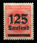 Германия 1923 г. • Mi# 291 • 125 тыс. на 1000 марок • надпечатка нов. номинала • стандарт • MNH OG VF ( кат.- €0.80 )