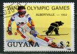 Гайана 1989 г. • Sc# 2021 • $2 • Олимпиады • Горные лыжи • Used(ФГ) OG NH VF ( кат. - $4 )