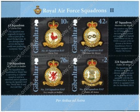 Гибралтар 2013 г. • SC# 1374 • £3.28 • Гербы британских ВВС (2-й выпуск) • блок • MNH OG XF ( кат.- $ 10 )