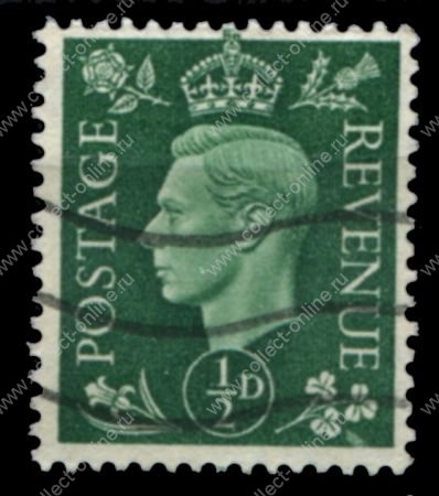 Великобритания 1937-1947 гг. • Gb# 462 • ½ d. • Георг VI • стандарт • Used F-VF