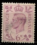 Великобритания 1937-1947 гг. • Gb# 470 • 6 d. • Георг VI • стандарт • Used F-VF