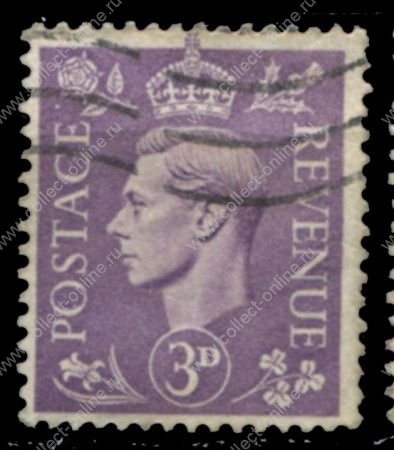 Великобритания 1941-42 гг. Gb# 490 • Георг VI • 3d. • стандарт • Used F-VF