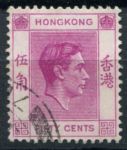 Гонконг 1938-1952 гг. • Gb# 153c • 50 c. • Георг VI • стандарт • Used F-VF