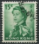 Гонконг 1962-1973 гг. • Gb# 198 • 15 c. • Елизавета II • стандарт • Used VF ( кат. - £4 )