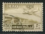 Ирак 1949 г. • SC# С7 • 50 f. • самолет над ж.д. мостом • авиапочта • Used F-VF