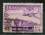 Ирак 1949 г. • SC# С8 • 100 f. • самолет над ж.д. мостом • авиапочта • Used F-VF